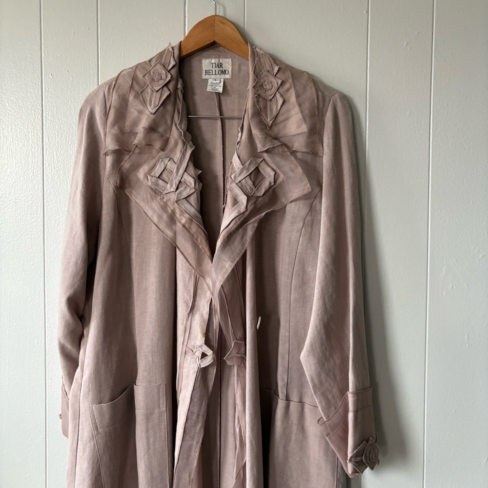 Vintage Tiar Bellomo Linen Blend Dress and Duster Set - Picture 13 of 16